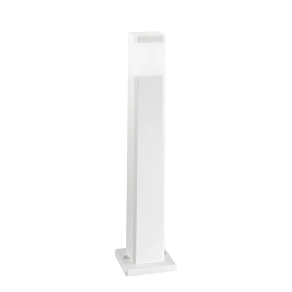paletto led da giardino focus intec quadrato bianco