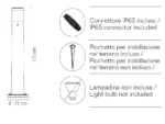Paletto LED da giardino FOCUS in policarbonato 1 x GU10 max 35W IP65 mm 175 x 775 h - Intec - immagine 2