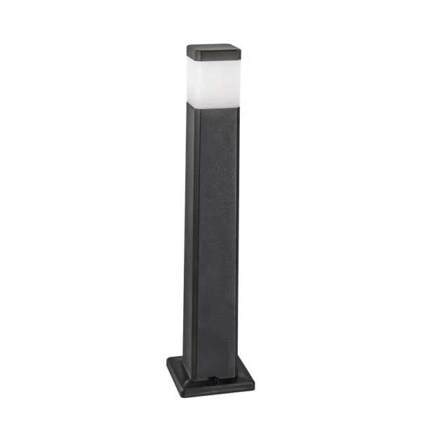 paletto led da giardino focus intec quadrato nero
