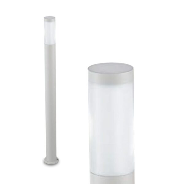 Paletto LED da giardino TOKYO in acciaio inox bianco