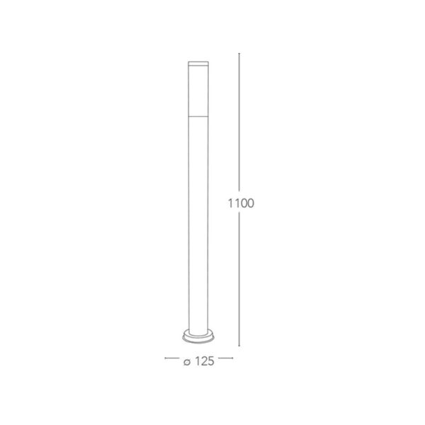 Paletto LED da giardino TOKYO in acciaio inox dimensioni 110cm
