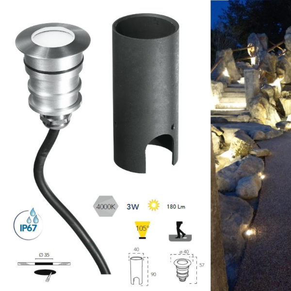 FARETTO SEGNAPASSI LED INTEC IMPACT ROTONDO
