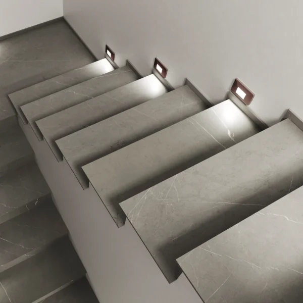Segnapassi LED da incasso a parete BREEN 506 da esterno 4W 380lm IP65 in policarbonato rettangolare colore luce selezionabile - INTEC - immagine 4