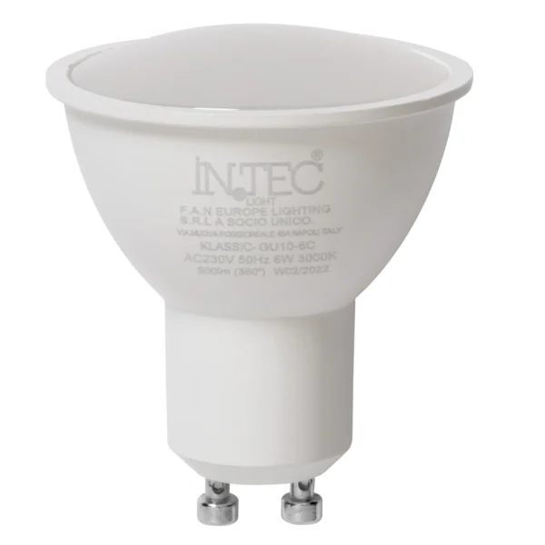 lampadina led gu10 6w intec punto led