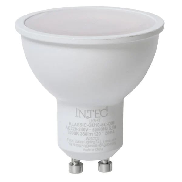 lampadina led gu10 5w dimmerabile intec punto led