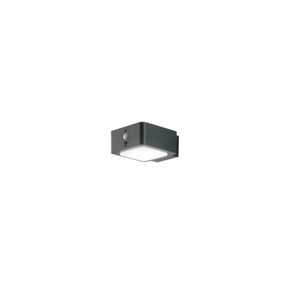 Applique LED solare TED da esterno 3W 300lm 4000K IP54 in alluminio antracite con sensore e pannello solare inclusi - INTEC - immagine 4