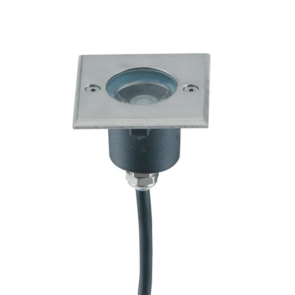 Faretto da incasso WALK a pavimento da esterno 3W 7X7cm versioni luce calda o naturale 30° IP67 in acciaio forma quadrata colore acciaio - Intec - immagine 1