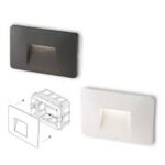 Segnapassi LED da incasso a parete BREEN 503 da esterno 3W 300lm IP65 in policarbonato rettangolare colore luce selezionabile - INTEC - immagine 2