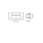 Segnapassi LED da incasso a parete SLAB 506 da esterno 5W 730lm IP65 in alluminio rettangolare colore luce selezionabile - INTEC - immagine 3