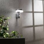 Applique LED solare ENYA da esterno 5W 600lm 4000K IP44 in alluminio antracite con sensore e pannello solare inclusi - INTEC - immagine 2
