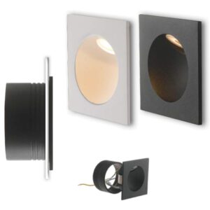 segnapassi led onyx intec punto led quadrato bianco o nero