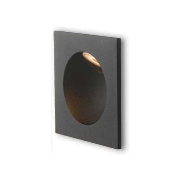 Segnapassi LED da incasso a parete ONYX da esterno 2W 4000K 420lm IP54 in alluminio bianco o nero forma quadrato - INTEC - immagine 3