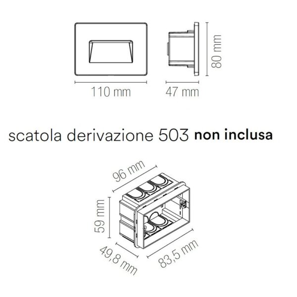 dimensioni segnapassi led stratos intec punto led
