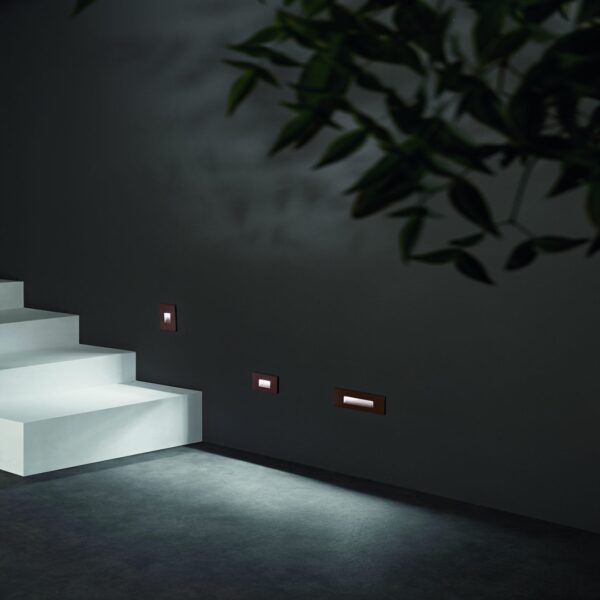 Segnapassi LED da incasso orizzontale a parete STRATOS 503 da esterno 3W 360lm IP65 in alluminio colore luce selezionabile - INTEC - immagine 3