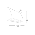 Segnapassi LED a parete SHELBY 130 da esterno 4W 445lm IP54 in alluminio antracite colore luce selezionabile - INTEC - immagine 2