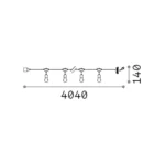 Catena di Lampade LED 5 Luci FIESTA da esterno E27 max 5 x 15W Bianco IP44 - Ideal Lux - immagine 2