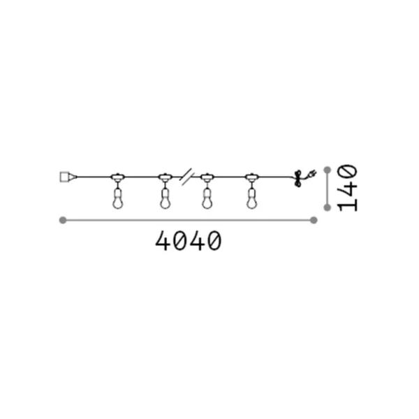 Catena di Lampade LED 5 Luci FIESTA da esterno E27 max 5 x 15W Bianco IP44 - Ideal Lux - immagine 2