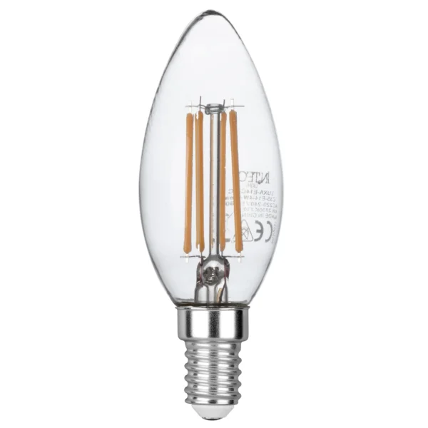 lampadina led oliva e14 dimmerabile 4w 400lm 4000k intec punto led