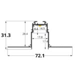 Profilo lineare da incasso cartongesso o traversato PR-DW11-03 Lighting Line