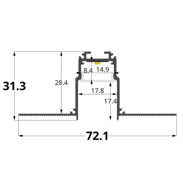 Profilo lineare da incasso cartongesso o traversato PR-DW11-03 Lighting Line - immagine 1