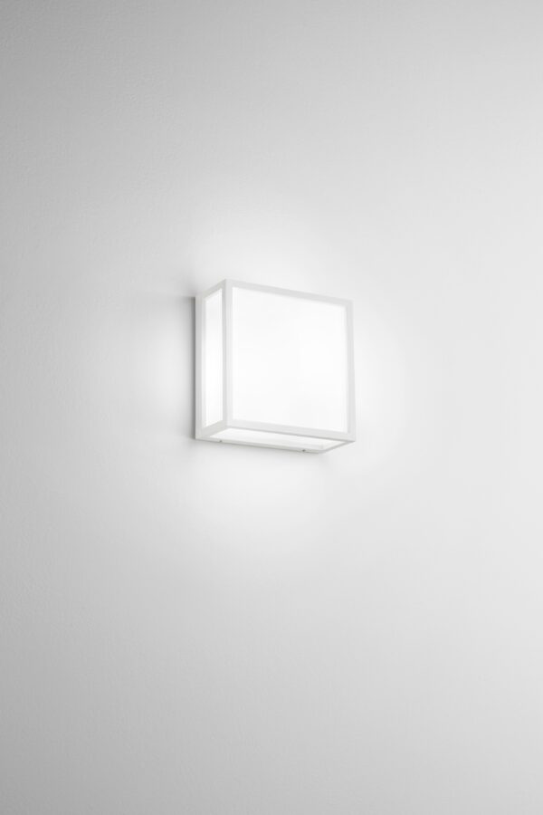 525.QUAD Applique in alluminio luce diffusa per esterni Déco quadrato 2XE27 Isyluce - immagine 1