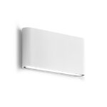 Applique LED piatta rettangolare biemissione 175mm in alluminio per esterni Gea Luce