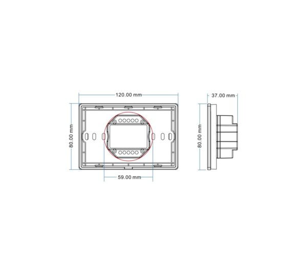 Pannello touch Dimmer da incasso per strisce LED - immagine 2