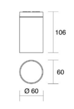 Plafone cilindrico diam.60 in alluminio per esterni 1XGU10 Cylin Isyluce - immagine 2
