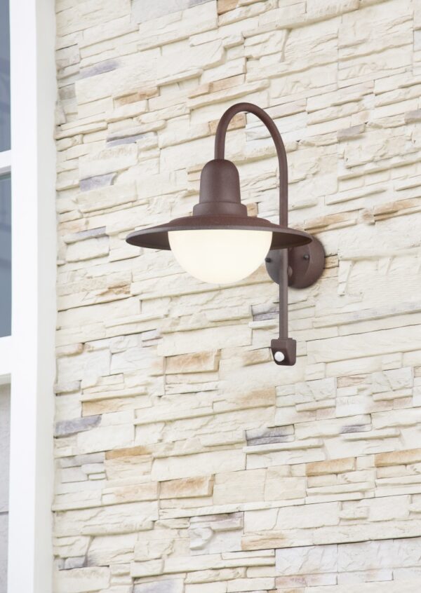 Applique con sensore Norman in alluminio per esterni 1XE27 - Trio - immagine 2