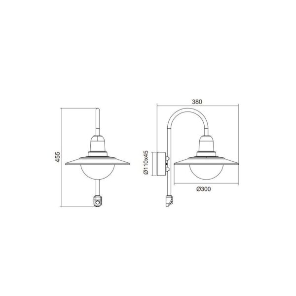 Applique con sensore Norman in alluminio per esterni 1XE27 - Trio - immagine 3